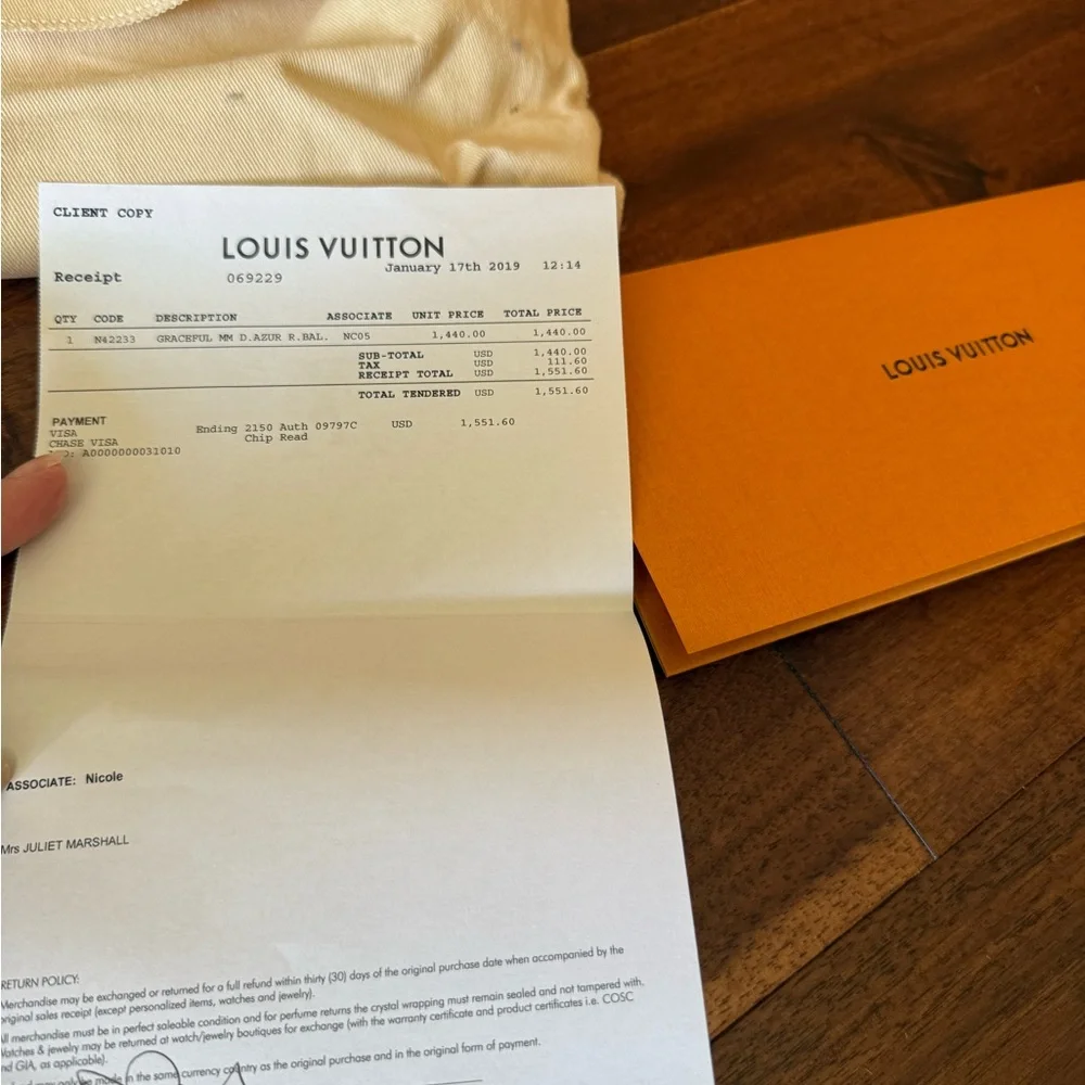 Louis Vuitton Graceful MM Azur Damier - Picture 6 of 8